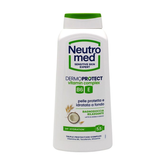 Гель для душу заспокійливий Neutromed Dermoprotect "Вівсяне молоко та Кокос" pH 5,5 600 мл